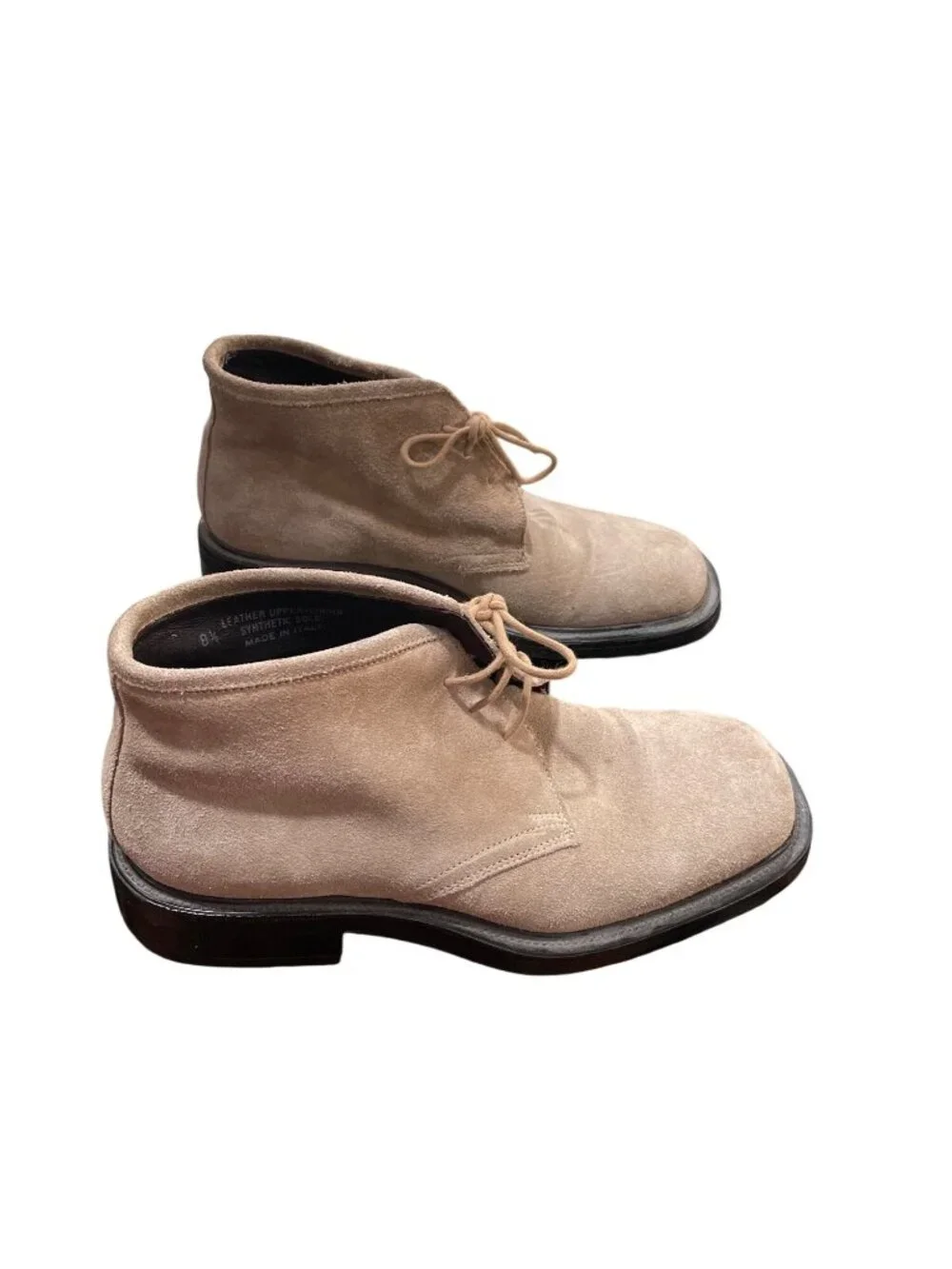 BachRach Mens beige leather suede chukka ankle boots sz 8.5 SKU 10-476